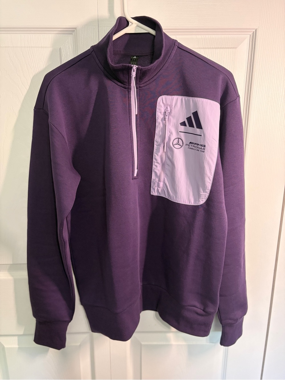 NWT Adidas Mercedes-AMG Petronas F1 Woven Fleece Top Purple Men's Small